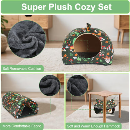 Ferret Hammock, Washable Rat Hammock,3 Pack Rat Cage Accessories,Soft Guinea Pig hammocks, Ferret Rats Chinchilla Bed, Hamster hammocks, Sugar Glider, Squirrel