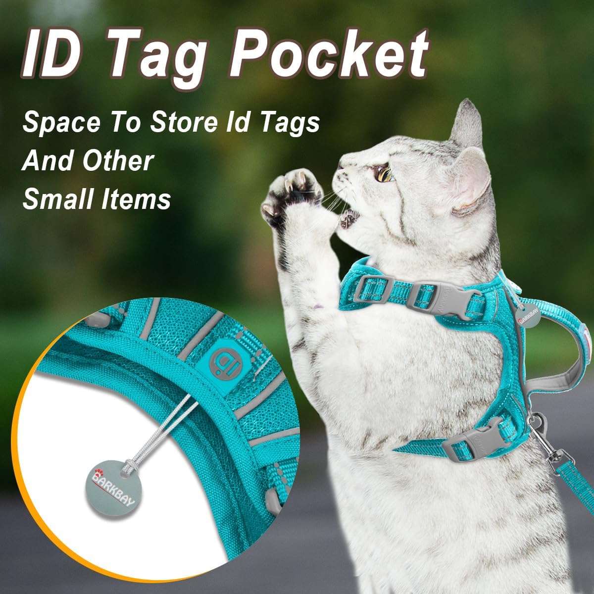 Cat Harness and Leash Set for Walking Escape Proof for Small Large cat Kitten Harness with ID tag Pocket (Blue,XXS)