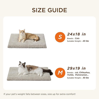 Bedsure Self Warming Cat Bed, Extra Warm Self Heating Pad for Cats & Dogs, Anti-Slip Medium Thermal Pet Mat Indoor with Removable Washable Cover, 29" x 19", Brown