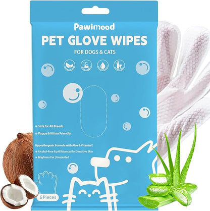 Hypoallergenic Pet Grooming Wipes for Dogs & Cats - Coconut Oil Cleaning & Deodorizing Bathing Wipes with Hydrating Formula for All Body Parts,Dog Cleaning Wipes Remove Odor (1 Pack)