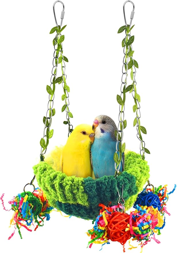KATUMO Conure Nest, Bird Breeding Bed Cockatiel Snuggle Nest Parakeet Swing Bed for Small Pets, Size Large