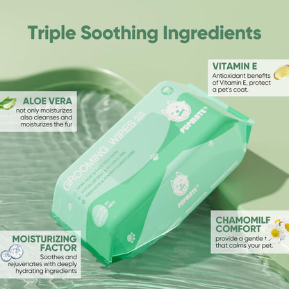 Natural Pet Grooming Wipes, 100 Fresh Counts, Extra Moist & Thick for Dogs & Cats, Puppies & Kittens