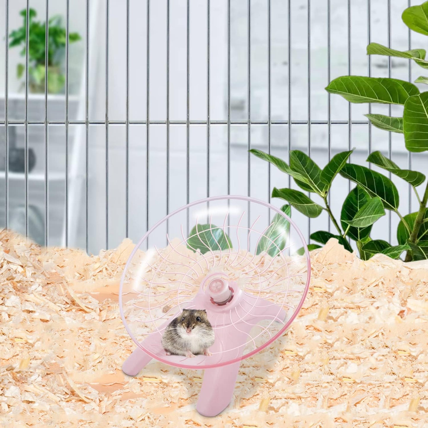 Wontee Hamster Water Bottle Water Dispenser Hamster Silent Exercise Running Wheel for Dwarf Hamsters Gerbil Mice (Pink, 125ML)