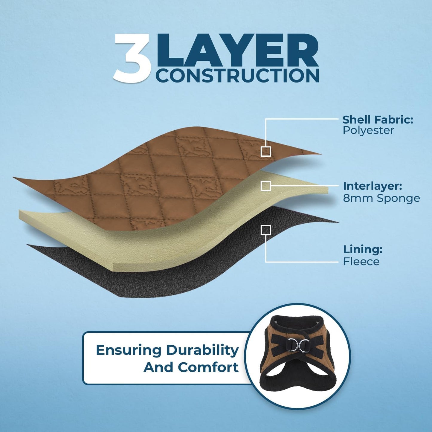 Best Pet Supplies - All Weather Mesh / Plush, Reflective, No Pull Harness for Small, Medium Dogs, Cats - Secure with Hook & Loop Fastener, Buckle, Double D-Rings - Beige Plush, XL