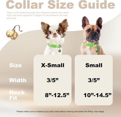 XS Dog Collar with Bell- Durable Nylon Collar for Small Breeds,Adjustable Cute Fruit Pattern Collar for Chihuahua Pomeranian Yorkie, Heavy-Duty for Active Puppie（Avocado S）
