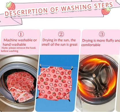 LEFTSTARER Rat Ferret Hammock Toy and Cage Accessories for Guinea Pig Hamster Rat Sugar Glider Ferret Parrot to Hide Sleep Play (Strawberry)