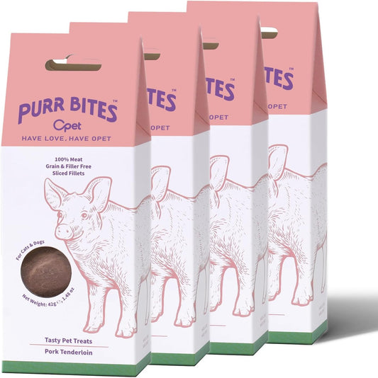 OPET Freeze Dried Pork Treats for Cats & Dogs，Single Ingredient Grain Free High Protein Pet Food，Healthy Training Sliced Fillets Snacks ，(Pork, 5.92 Ounce)