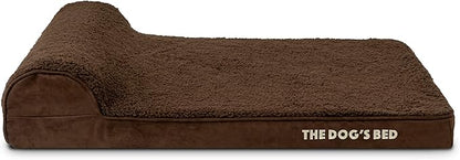 The Dog’s Bed Orthopedic Headrest Dog Bed Med Brown, Memory Foam, Pain Relief for Arthritis, Hip & Elbow Dysplasia, Post Surgery, Lameness, Waterproof Washable Cover