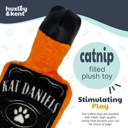 Huxley & Kent Plush Cat Toy - Interactive Catnip Toy for Cats & Kittens - Soft Kitty Toy with Crinkle & Catnip - Fun Indoor Play Toy - Kat Daniels Whiskey