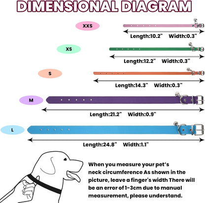 S Dog Collar for Small Dogs Adjustable Dog Collars Cat Collar for Small Medium Large Dogs 3/8 inch Width (Orange, S)