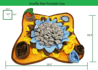 Dogs Snuffle Mat Pet Feeding Mats Puppy Sniffing Pad,Cat Doggies Interactive Puzzle Toys for Multiple Breeds Encourages Natural Foraging Skills,Training and Stress Release (Grey Brown)