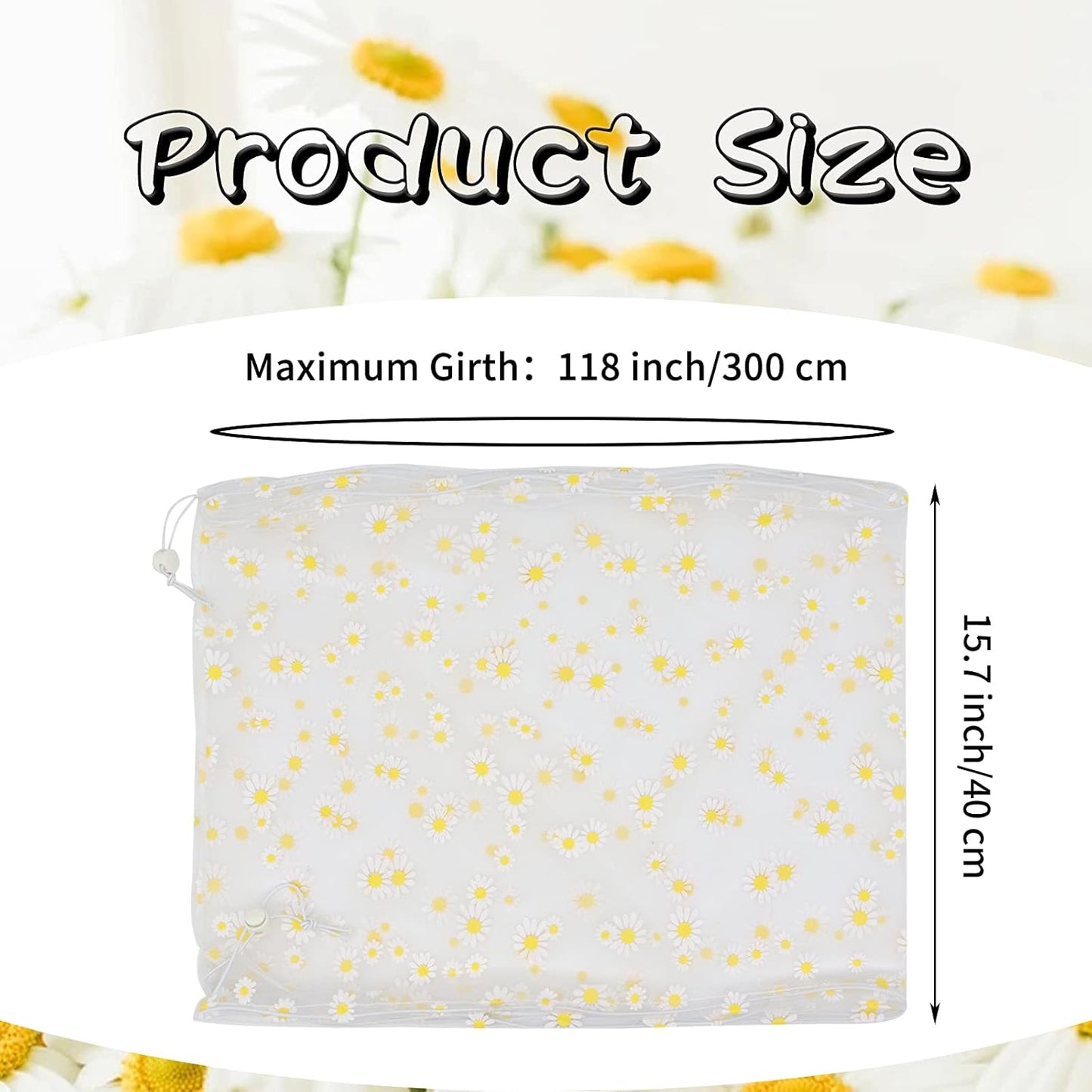 Daoeny Large Bird Cage Cover, Bird Cage Seed Catcher, Adjustable Soft Nylon Mesh Net with Daisy Pattern, Birdcage Cover Skirt Seed Guard for Parrot Parakeet Macaw Round Square Cages (White)