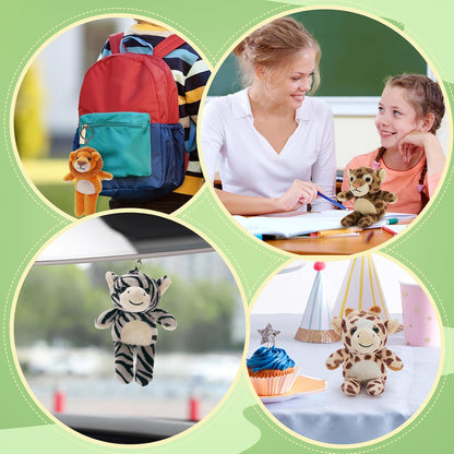 Tezituor 6-Pack Small Stuffed Animals Bulk Plush Toys, 6" Mini Cute Stuffed Animal Keychains for Kids, Mini Plushies Bulk Stuffed Animals for Christmas, Easter, Birthday, Party and Decor