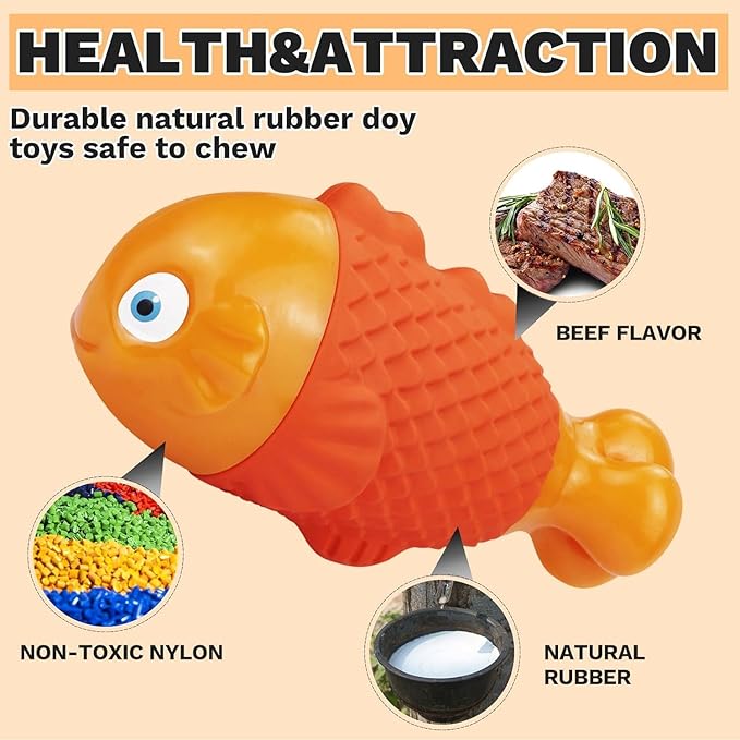 WinTour Indestructible Dog Toys for Aggressive Chewers, Tough Chew Toys for Medium & Large Breeds, Squeaky and Durable Chewers for Large Dogs
