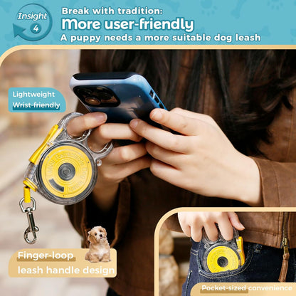 10ft Retractable Dog Leash for Small Dogs, Puppies, and Cats, 360° Tangle-Free, One-Handed Brake, Applicable to Pets of Small Size