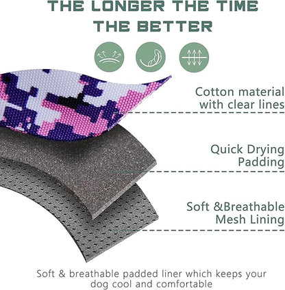 No Pull Dog Harness for Large Dogs, Adjustable No Choke Pet Vest with Dog Leash Fit Smart Reflective Pet Walking Harness for Training Easy Control Soft Handle Purple Camo L