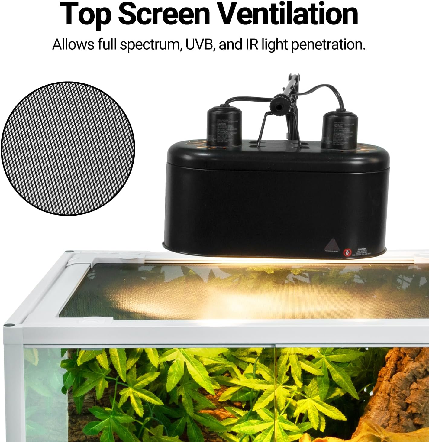 OiiBO 67 Gallon Reptile Tall Terrarium, Vertical Reptile Tank 24" x 18" x 36" Full Tempered Glass Double Front Opening Door with Top Mesh Lid, Reptiles Amphibians Habitat Enclosure (Knock-Down)