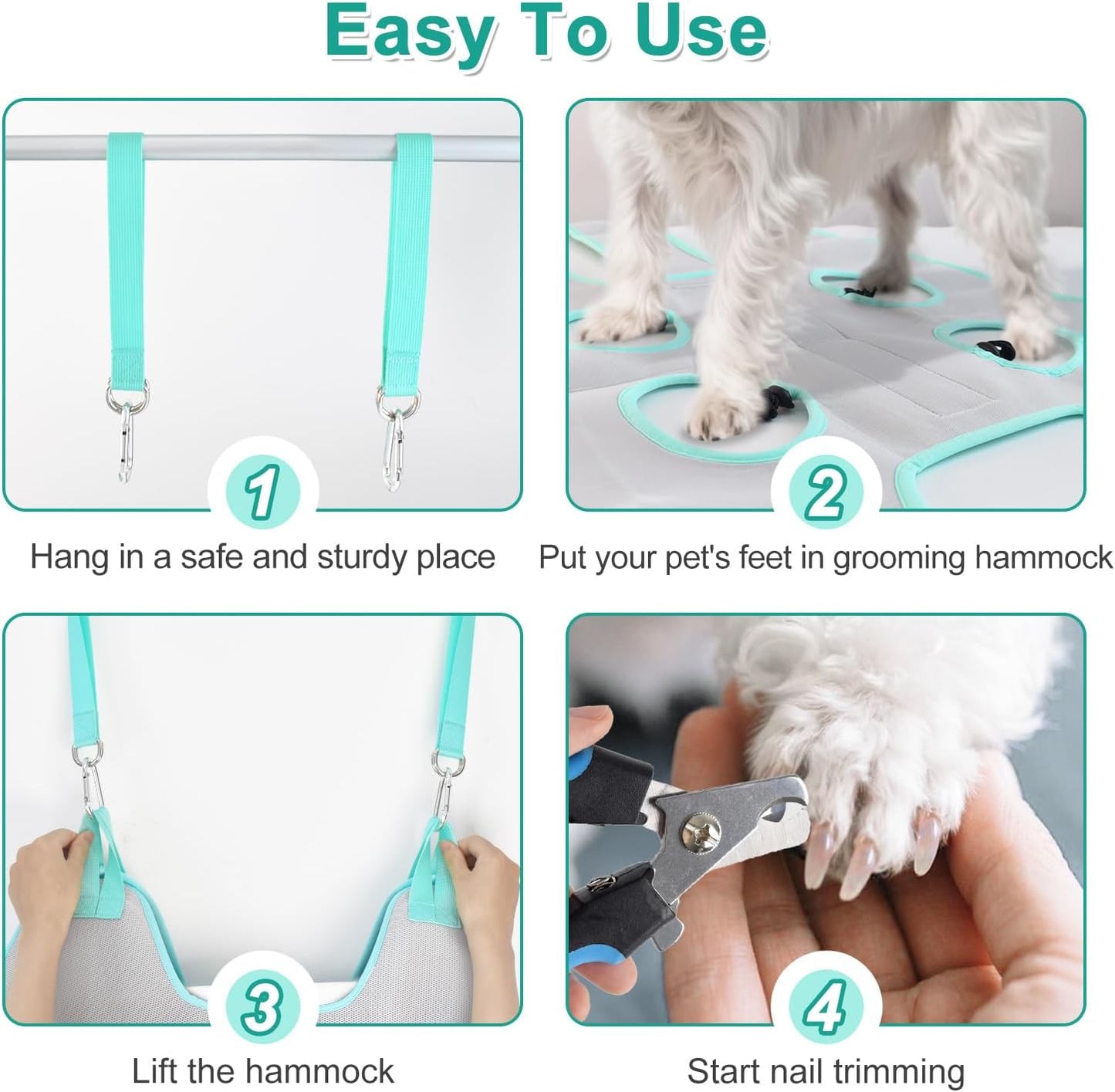 Dog Grooming Hammock, Dog Grooming Harness for Small Dogs, Dog Hanging Harness for Nail Trimming with Pet Nail Clippers Nail Trimmers Grooming Scissors, Dog Grooming Sling