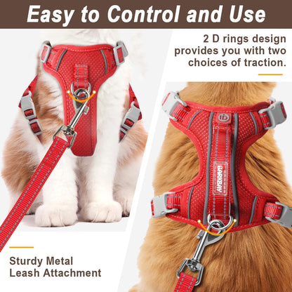 Cat Harness and Leash Set for Walking Escape Proof for Small Large cat Kitten Harness with ID tag Pocket (Red,XS)