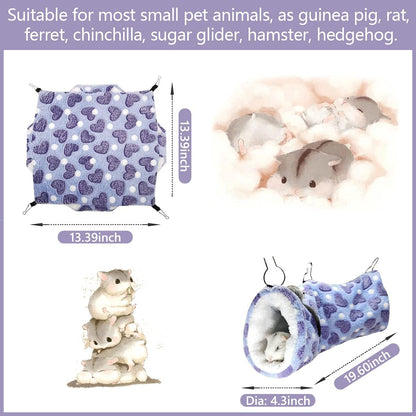 LEFTSTARER Guinea Pig Ferret Rat Hammock Toy Small Animal Cage Accessories Hideout Tunnel & Bunkbed Hammock for Rat Ferret Guinea Pig Hamster Sugar Glider Chinchilla