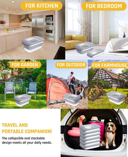 13 Lbs Dog Food Container, Collapsible Dog Food Storage Container with Airtight Lid, Cat Food Storage container Dry Food for Pets, Rice, Cereal, Silicone Pet Bowl and Dog Food Scoop