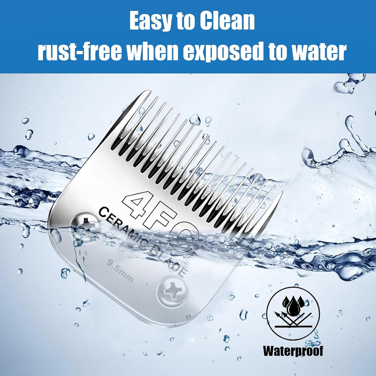 Dog Grooming Replacement Blades Compatible with Andis Dog Clipper, Dog Clipper Blades Compatible with Oster A5,Wahl KM-10 Series Dog Clipper, 4FC Blades (9.5mm)