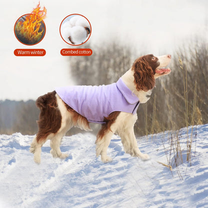Fleece Dog Coat Winter Pet Jacket Reflective for Cold Weather for Large Medium Small Dogs(Purple,3XL)