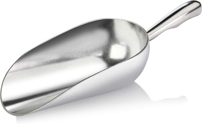 New Star Foodservice 34523 One-Piece Cast Aluminum Round Bottom Bar Ice Flour Utility Scoop, 12-Ounce, Silver (Hand Wash Only)