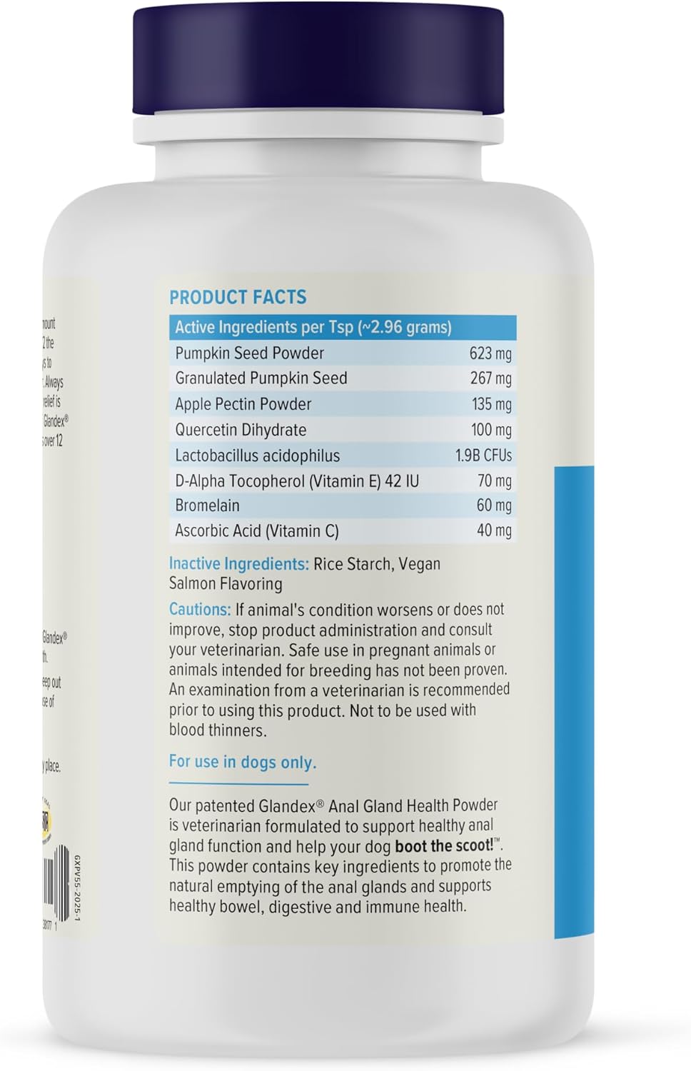 Vetnique Glandex Dog Fiber Supplement Powder for Anal Gland Health with Pumpkin, Digestive Enzymes & Probiotics - Vet Recommended (Regular or Advanced Strength) - Boot The Scoot (5.5 oz, Salmon)