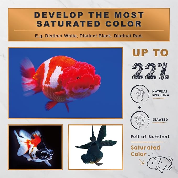 Ultra Fresh Sinking Goldfish Food, Color Enhancing, Balanced Diet, All Natural Ingredients, Clear Water Formula, Slow Sinking Gold Fish Pellets, Goldfish Ultra Color 16.22 oz