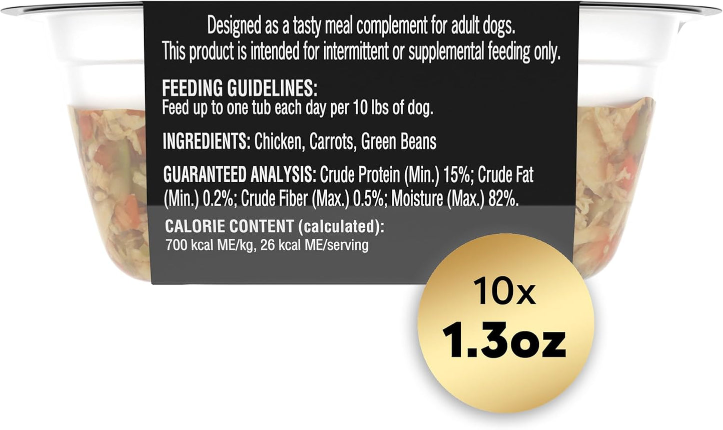 Cesar Simply Crafted Adult Wet Dog Food Meal Topper, Chicken, Carrots & Green Beans, 1.3oz. (10 Count, Pack of 1)