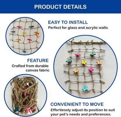 Bird Climbing Rope Net Climbing Rope Ladder,Size - 18''X20'' Parakeet Cage Hanging Toys for Rats Parakeet Cockatiel Cockatoo Conure African Grey Budgie
