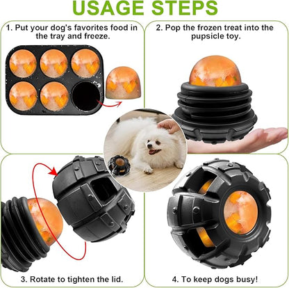 Yipetor Power Chewer Dog Toys - Long-Lasting, Easy to Clean, Treat Dispensing Puzzle Toys for Small Dogs (Summer Medium)