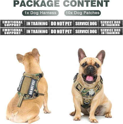 WINSEE Tactical Dog Harness, No Pull Dog Harness for Medium Large Dogs with Handle & Molle, Military Service Dog Vest Harness in Training Pet Harness for Small Dogs