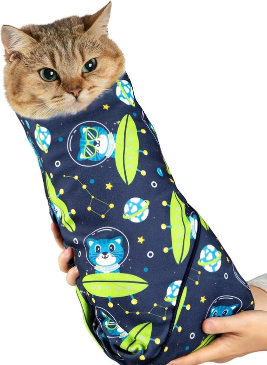 Paw Legend 35.4" Cat Wrap for Grooming Cat Wrap for Cutting Nails Cat Restraint for Nail Clipping Self Adhesive Blanket Restraint Cloth for Cats Within 22lbs