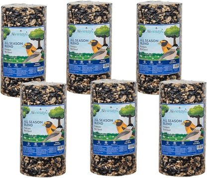 JCs Wildlife All Season Blend Premium Bird Seed Small Cylinder, 1.75 lb (6 Cylinder)