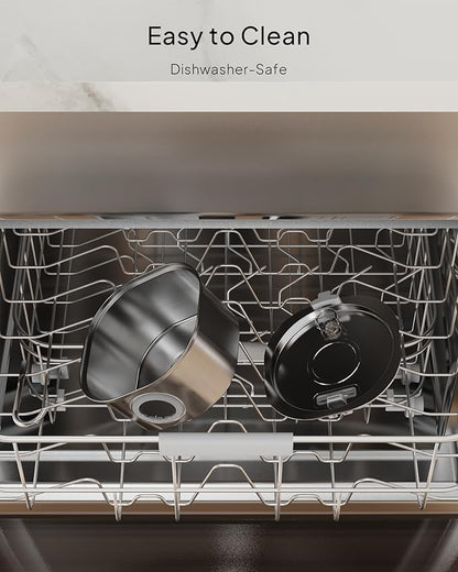 PEKTACO Cat Water Fountain, Pet Water Fountain for Cats/Dogs Indoor, Stainless Steel Cat Drinking Fountains with Water Level Window and 6 Filters + 6 Sponges(3.2L/108oz)