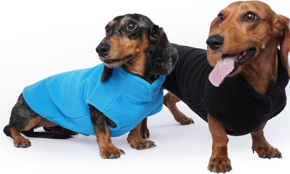 FUAMEY Dog Fleece Vest for Small Dogs,Warm Stretchy Dog Sweatshirts Pullover with Leash Hole Dogs Sweater Soft Pet Turtleneck Cozy Pet Vest Lightweight Sleeveless Black S