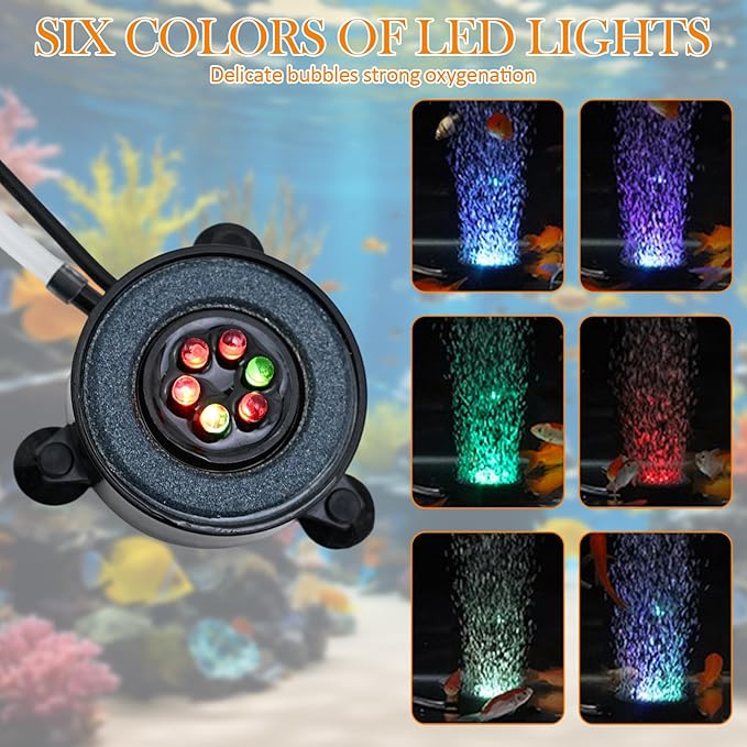 Aquarium Volcano Decoration Kit Resin Volcano Decoration Aquarium Foamer with Colored Light Decoration Suitable for Fish Tank Landscaping Decoration