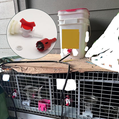 Rabbit Watering System Bucket Connector kit with 5/16'' Barb,Bulkhead Fitting,Mesh Washer, Hole Saw (for ID 5/16’’ Hose)