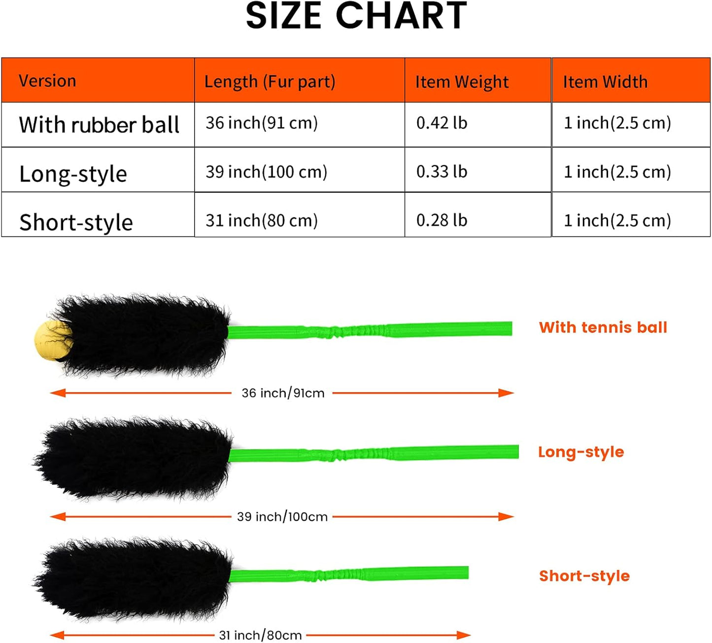 HOWGO Dog Rope Toy,Dog Bungee Chaser Toy 100% Sheepskin,Sheep Smell Tug Toy for All Breeds (Green, Long Without Ball)