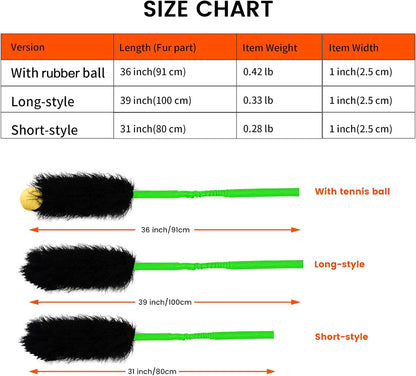 HOWGO Dog Rope Toy,Dog Bungee Chaser Toy 100% Sheepskin,Sheep Smell Tug Toy for All Breeds (Green, Short Without Ball)