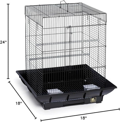 Mountain Majesty Clean Life Bird Cage with Spacious Interior, Durable Build, Easy-to-Clean Features, and Secure Design for Birds' Comfort Black