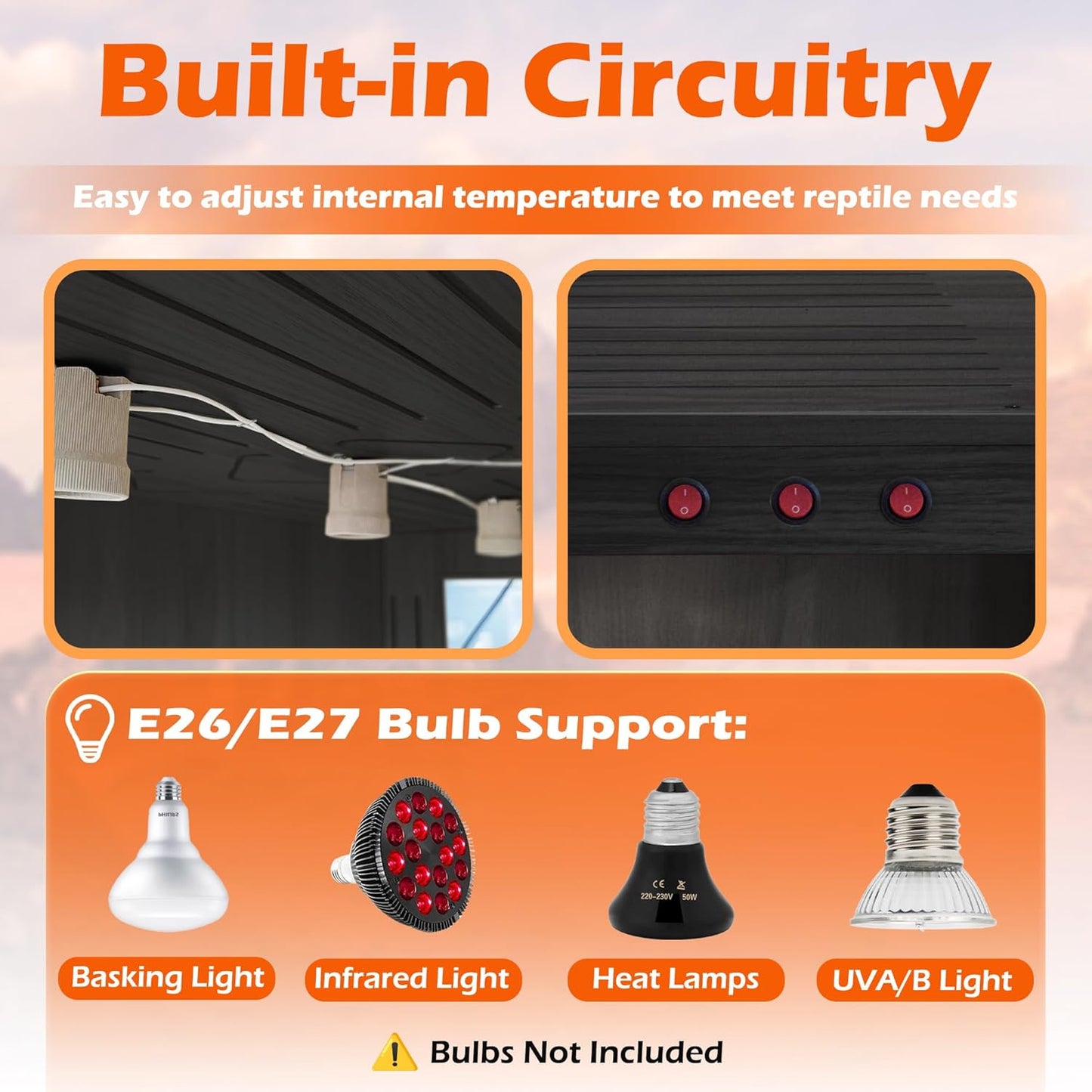 Royxen Bearded Dragon Tank with Metal Mesh Top and Leg Stand,Tempered Glass Reptile Tank,Reptile Enclosure,Lizard Tank for Chameleon,Snake,Lizard Habitat(40inch,Black)