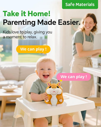 Talking Hamster Repeats What You Say Christmas Top 10 Gifts for Grandson Granddaughter,Little Brown Annoying Toys for Ages 5-7 Girls Early Gifts Under 30,Speech Therapy Toys for Toddlers 1-3