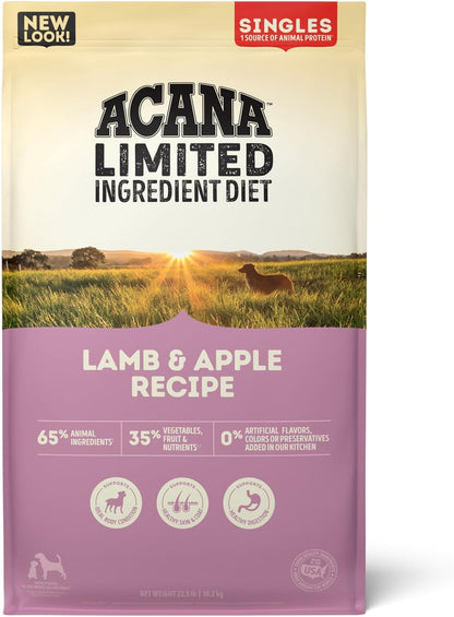 ACANA Singles Limited Ingredient Grain Free High Protein Dry Dog Food Lamb & Apple Recipe 22.5lb Bag