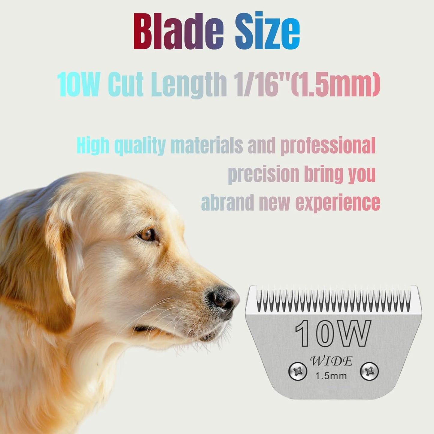 30W Dog Grooming Clipper Replacement Blades, Compatible with Ainds, Oster A5, Wahl Km10 and Other Series Clippers, Blade Size-30W Cut Length 1/50"(0.5mm)