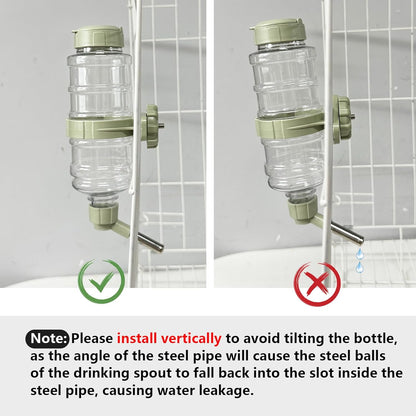 16.7oz Guinea Pig No Drip Water Bottle,Rabbit Hanging Leakproof Water Dispenser,Bunny Automatic Feeder,Ferret Cages Crate Accessories for Bunny Chinchilla Hedgehog Squirrels (Green)