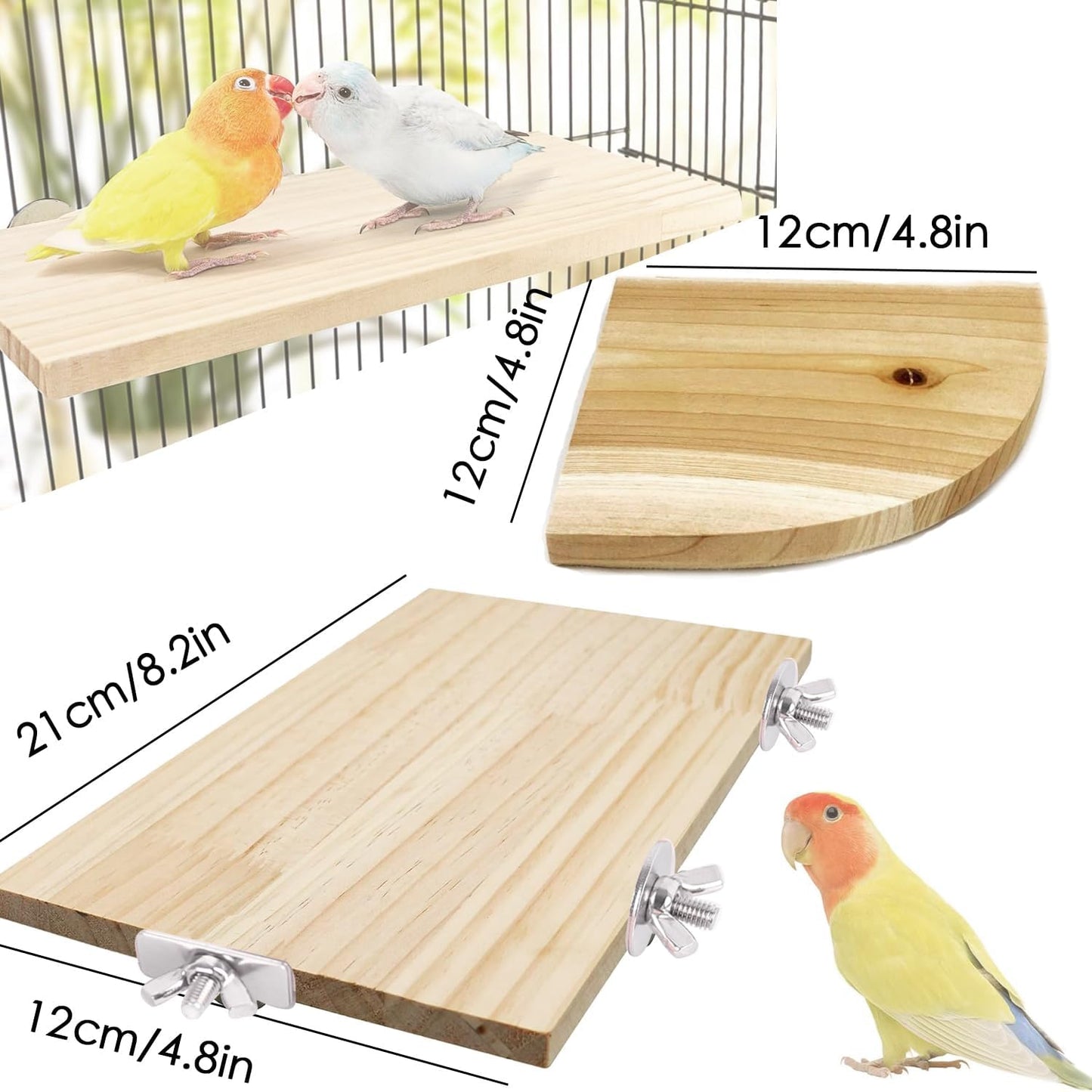 Bird Perch Platform Stand,Wood Perch Bird Platform Parrot Stand Playground Cage Accessories for Small Anminals Rat Hamster Gerbil Rat Mouse Lovebird Finches Conure Budgie Exercise Toy