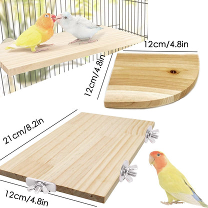 Bird Perch Platform Stand,Wood Perch Bird Platform Parrot Stand Playground Cage Accessories for Small Anminals Rat Hamster Gerbil Rat Mouse Lovebird Finches Conure Budgie Exercise Toy